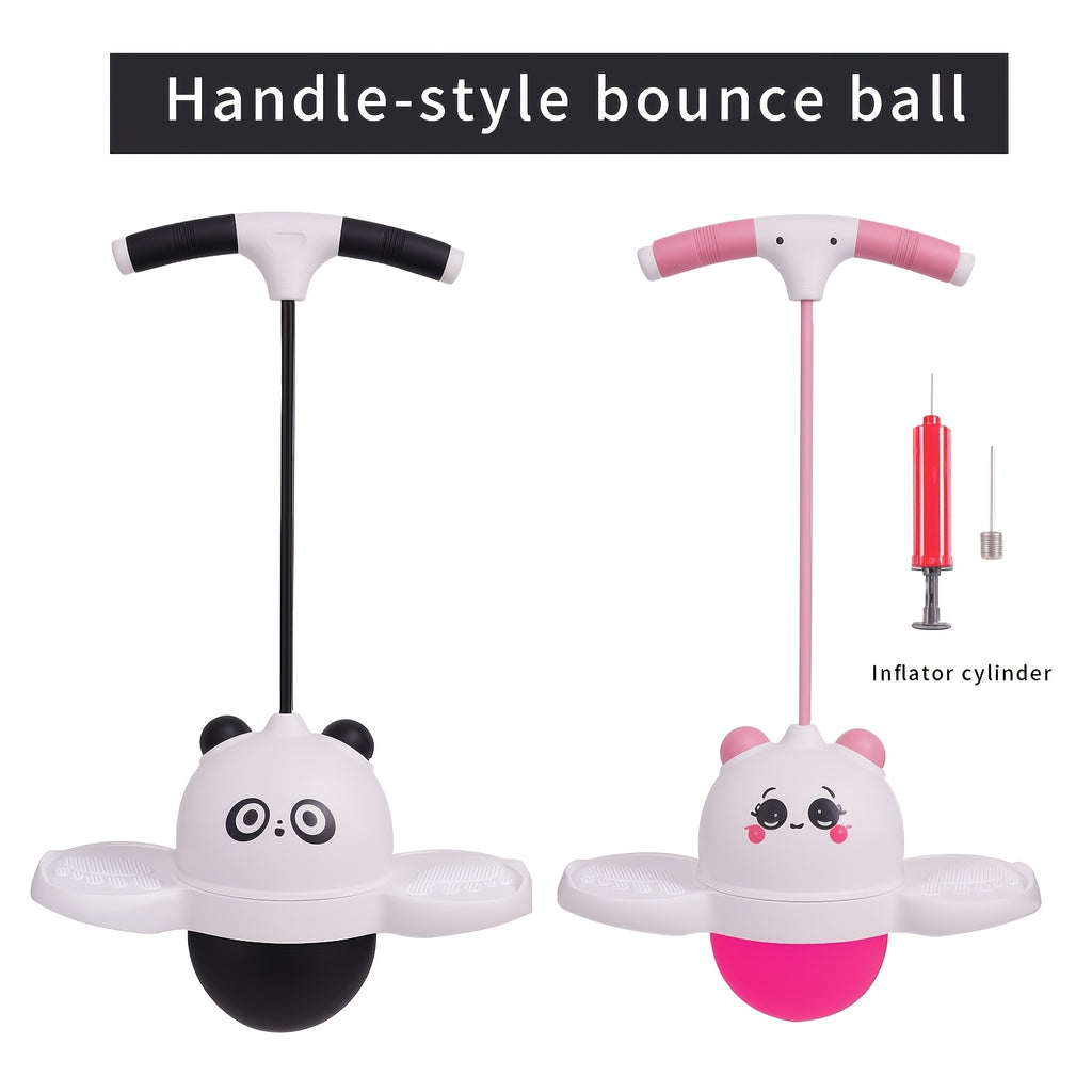 Jumping Ball with Handle LED Lights Non-Slip Balance Bouncing Stick Kids Outdoor Active Play Toy with Ball Pump Coordination Gift Boys Girls