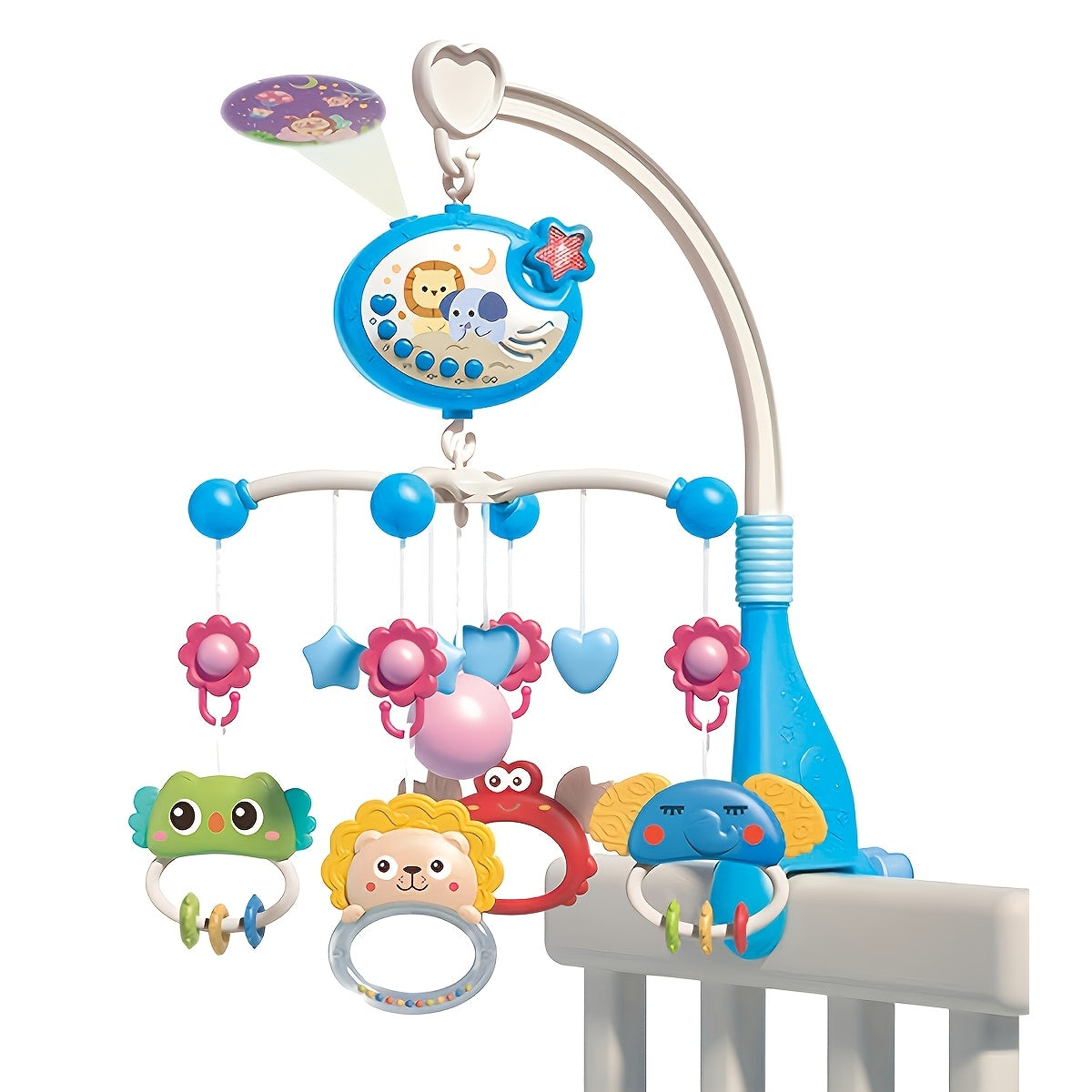 Baby Crib Bell Musical Hanging Toy - Crib Mobile with Music & Lights, Spinning Bell for Baby Bed, Portable Crib Toy for Boys Girls, Christmas Birthday Gift for Newborns Infants