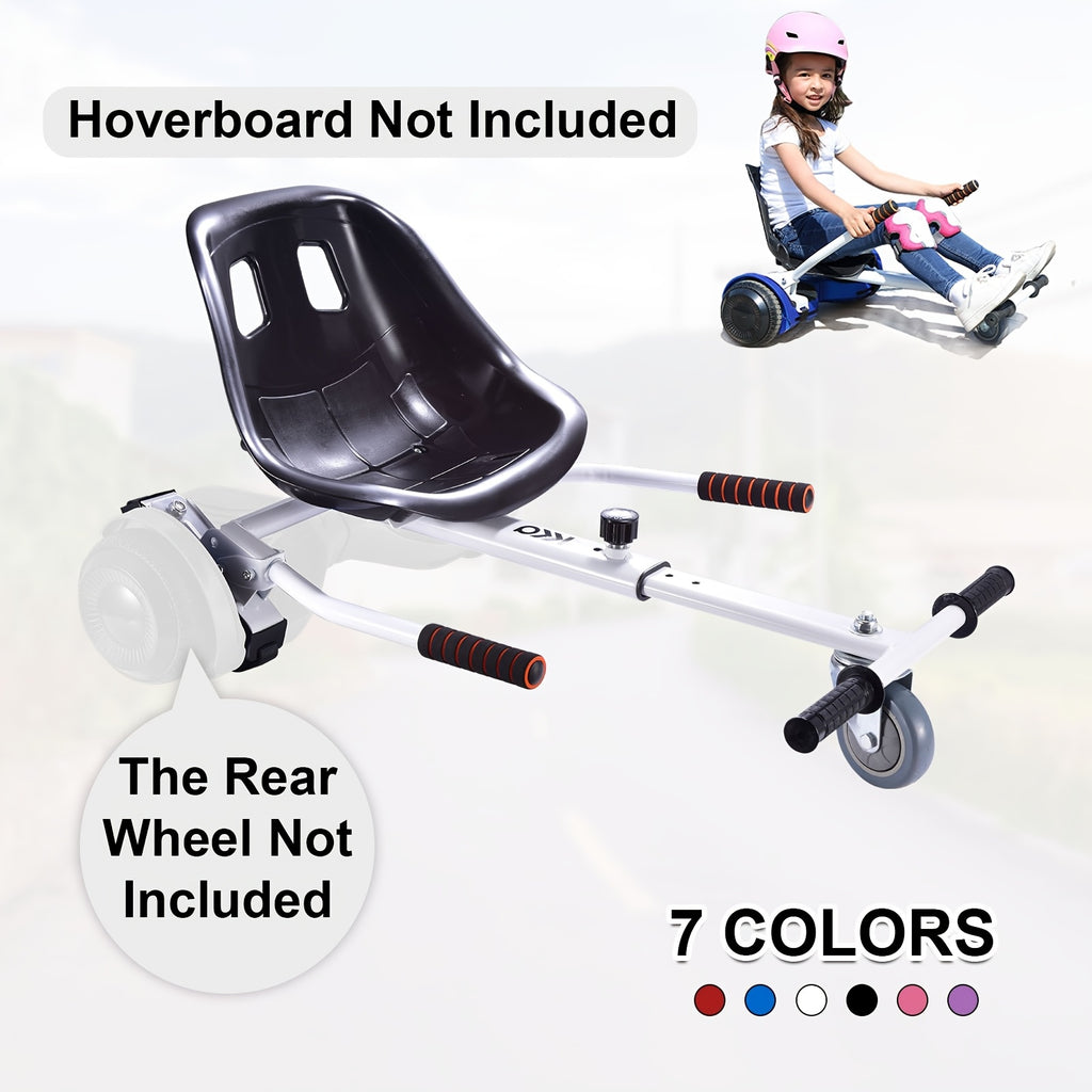 Hoverboard Go Kart Attachment for 6.5"-10" Hoverboards – Kids Hover Cart Seat Conversion Kit with Off-Road Tires, Shock Absorber & 360° Steering – Birthday Christmas Gift (Hoverboard Not Included)