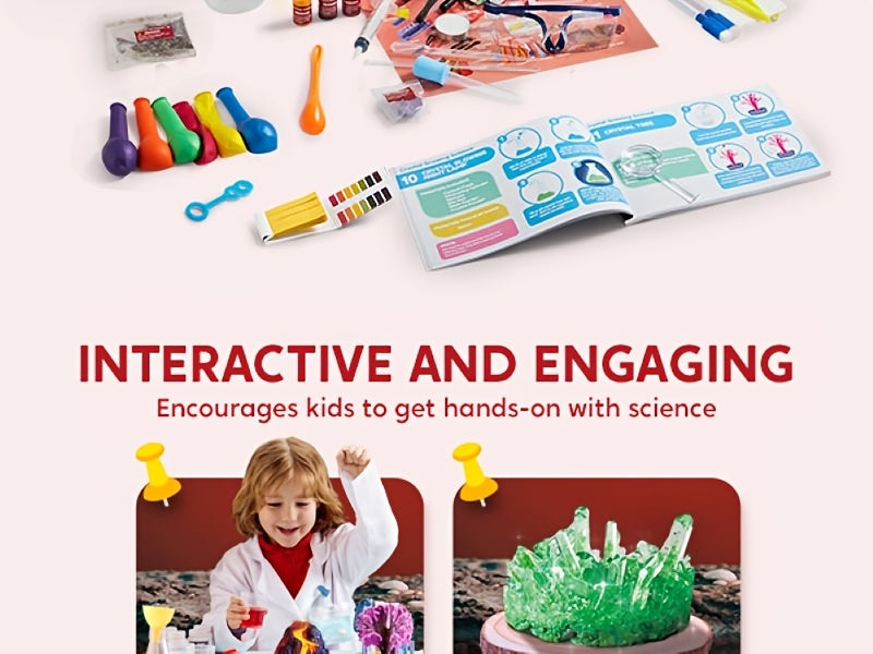 Amazing Science Kit for Kids 85+ Experiments – STEM Activities Gem Digging Crystal Growing Volcano Chemistry Educational Toy Gift Boys & Girls Ages 6+