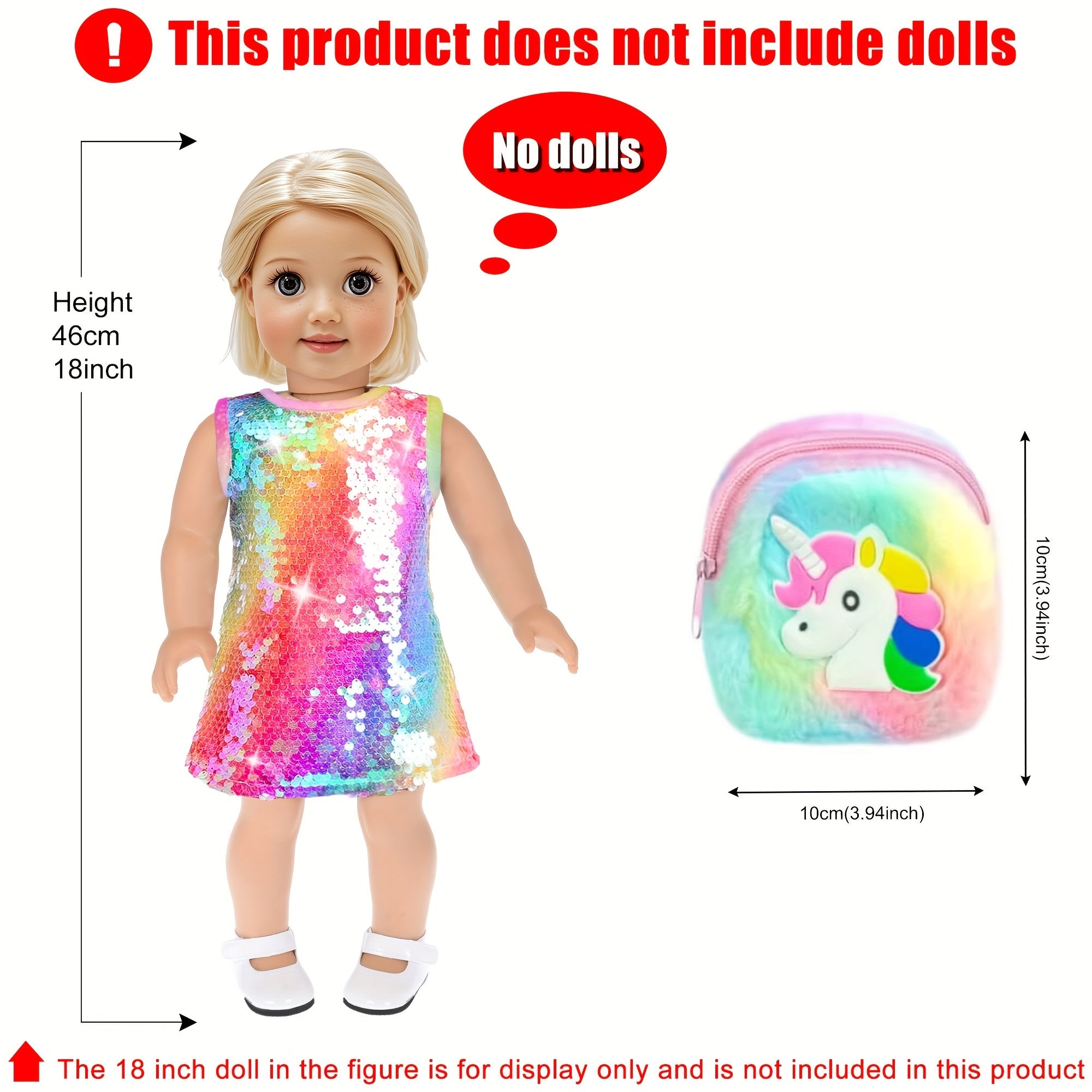 24 Piece Doll Travel Set for 18 Inch Dolls – Suitcase Dress Shoes Handbag Glasses Passport Hairband Pillow Accessories Kit No Doll Girls Ages 3+ Birthday Christmas Gift