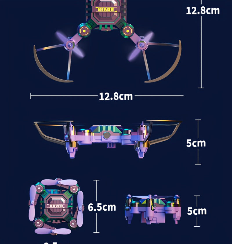 Mini Quadcopter Drone for Kids Beginners 2 Rechargeable Batteries Hovering Watch Storage Remote Control Indoor Outdoor Aircraft Christmas Halloween Gift Boys Girls