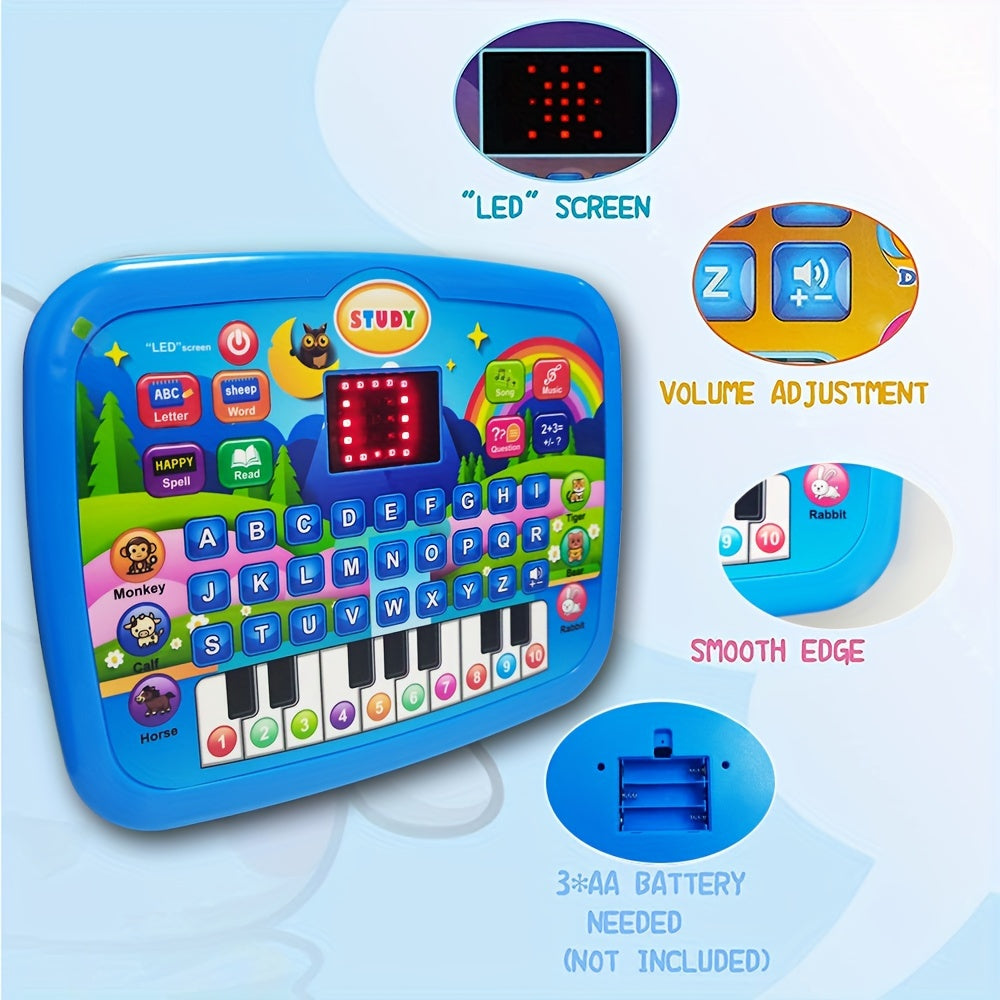 Kids Multifunctional Learning Tablet Ages 3+ – Educational Toy with Alphabet, Numbers, Music, Animals & Piano Keys, Interactive Learning Machine for Toddlers Boys Girls, Birthday Gift