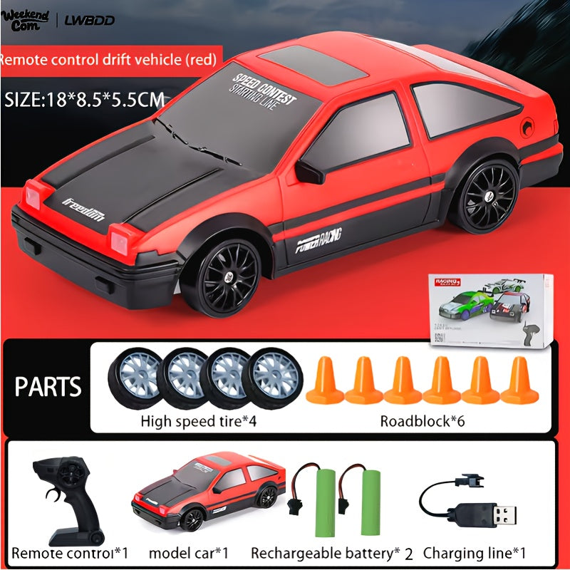 RC Drift Car 1:24 Scale 4WD High-Speed Remote Control Drifting Race Car Toy, Birthday Christmas Gift for Boys Girls Adults Kids