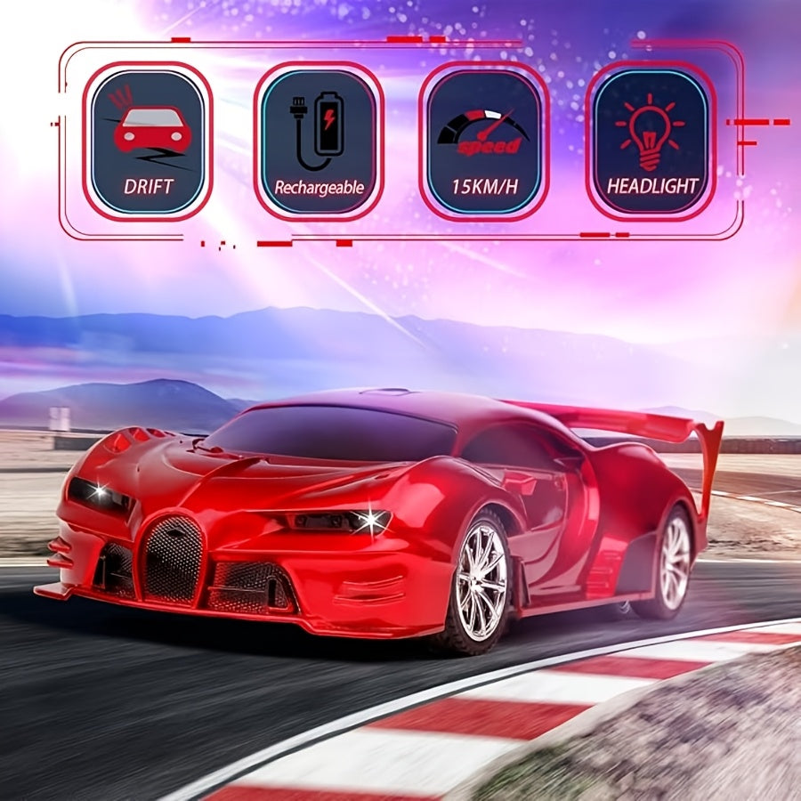 1:18 Scale High-Speed RC Car with Headlights for Boys & Girls – Remote Control Racing Vehicle Hobby Toy for Kids Birthday Christmas Gift