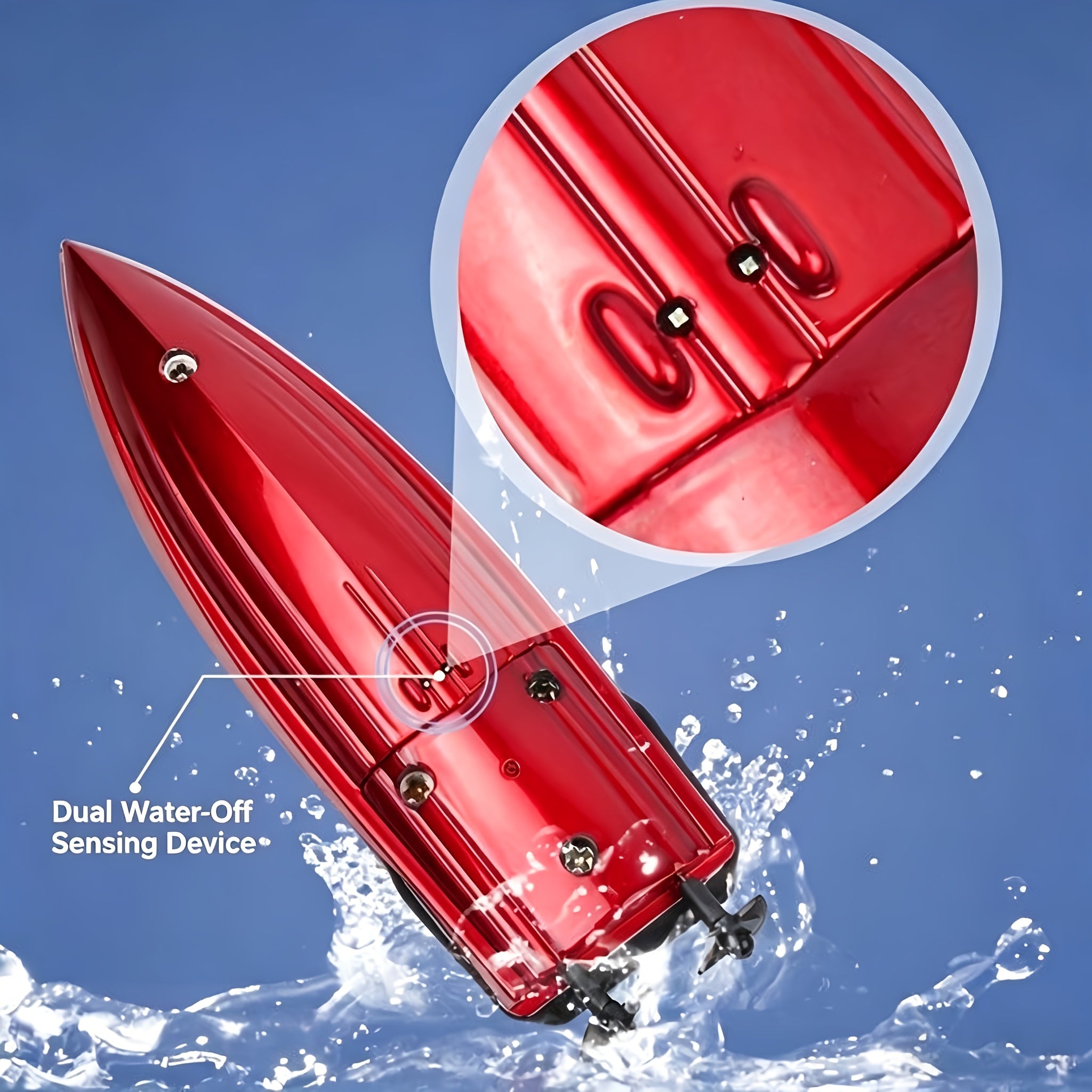 RC Boat Toy 2.4G 4-Channel Mini Remote Control Racing Boat with LED Dynamic Lights Durable Hull – Kids Summer Water Play Gift Boys Girls