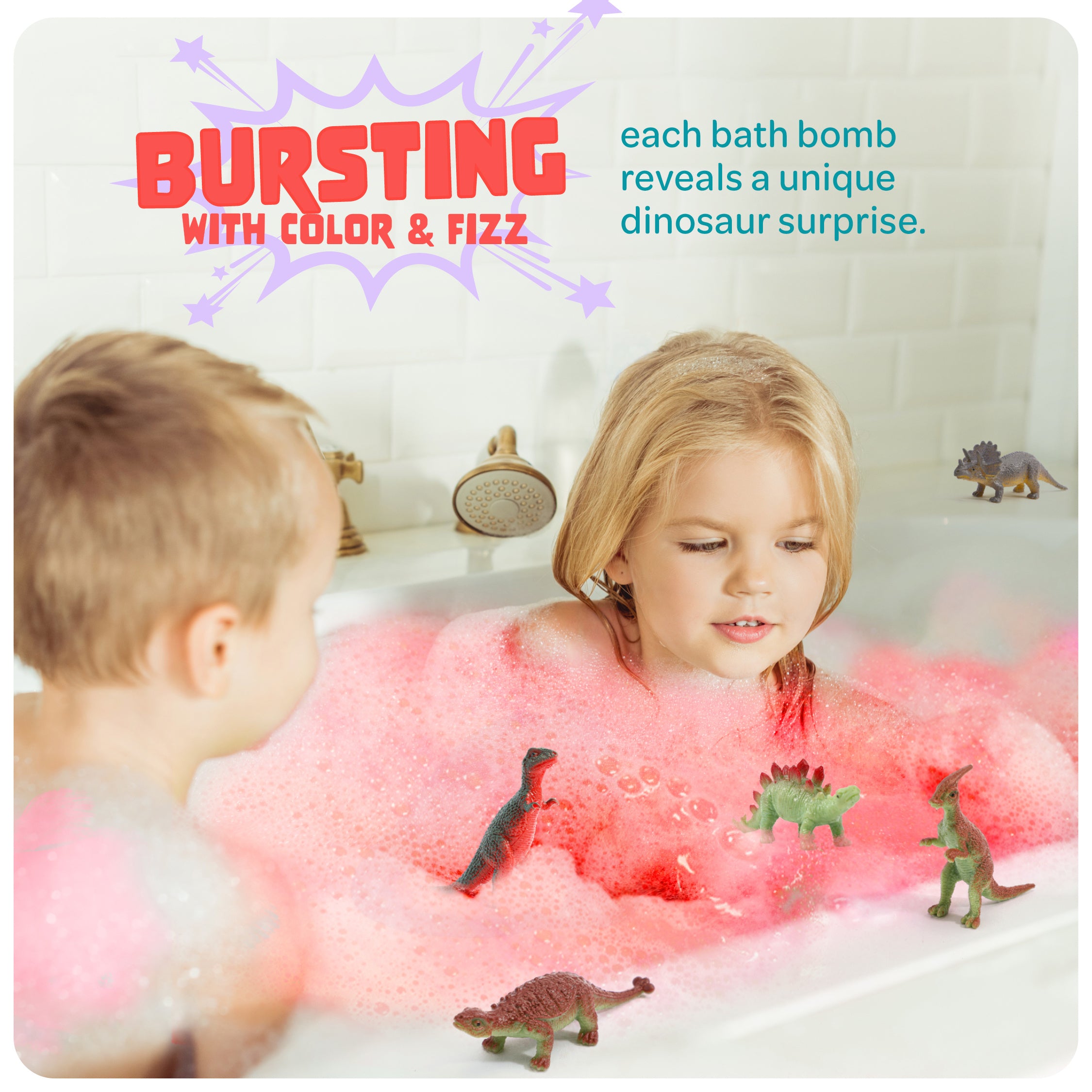 Dinosaur Egg Bath Bombs for Kids 6-Pack - Fizzy Surprise Bath Bomb Set with Hidden Dinosaur Toys & Learning Cards, Colorful Bath Time Activity, Birthday Christmas Gift for Boys Girls