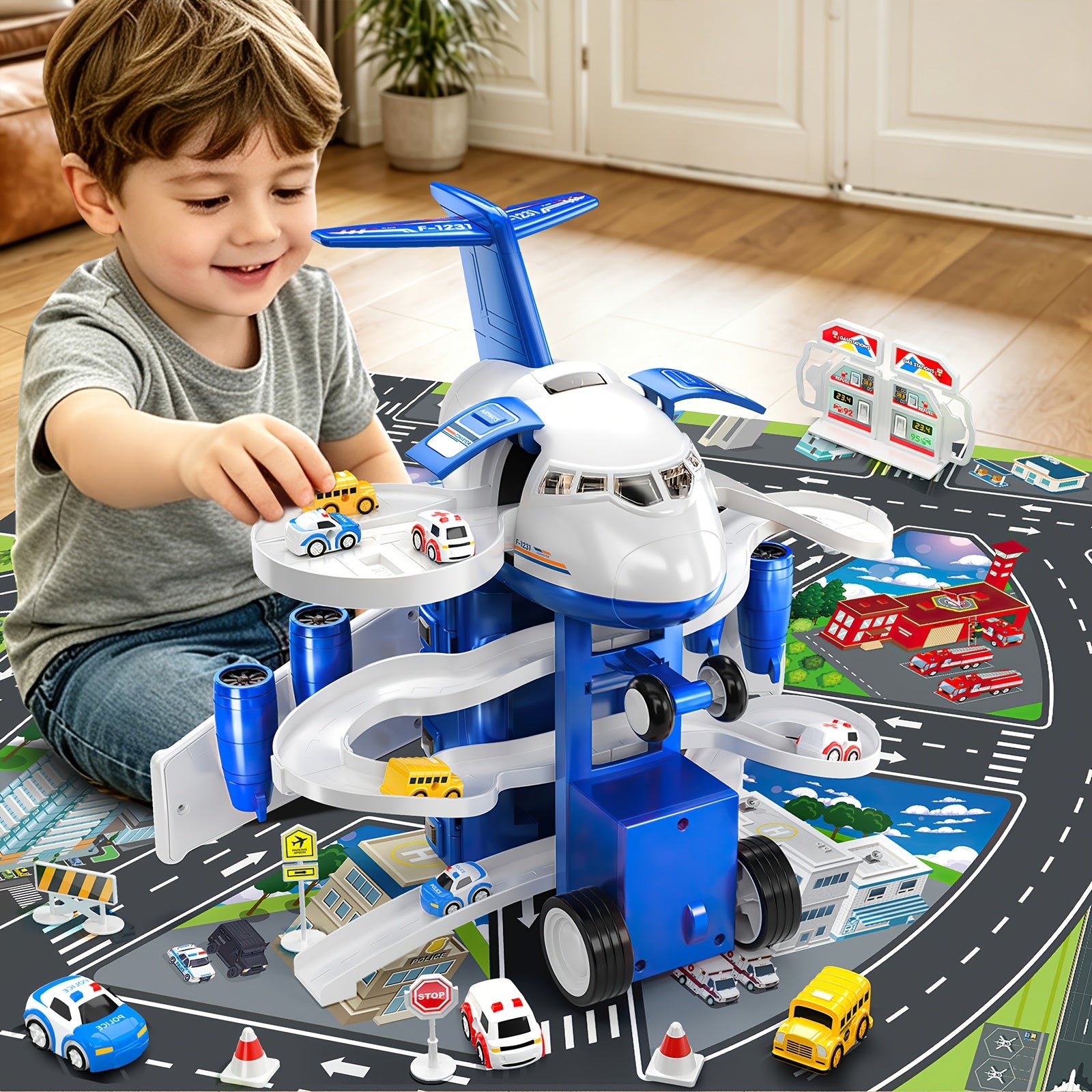Inertia Airplane Toy for Kids with Music & Light – Simulation Passenger Plane Diecast Aircraft, Push & Go Vehicle Toy, Educational Gift for Boys & Girls Ages 3+