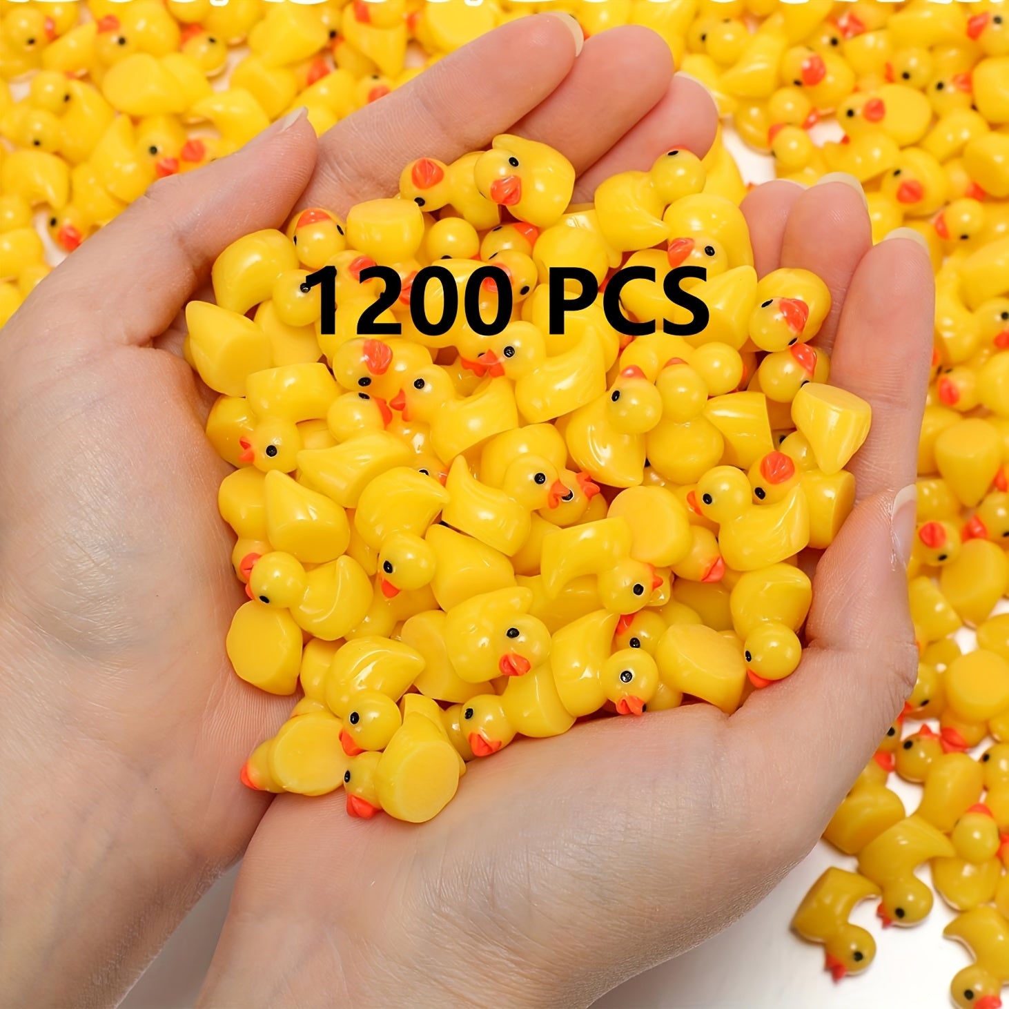 Mini Resin Ducks Bulk 1200 Pcs – Tiny Yellow Duck Figures for Hide & Seek Pranks, Cruise Duck, Party Favors, Halloween Gift, Dollhouse & Garden Miniature Decor