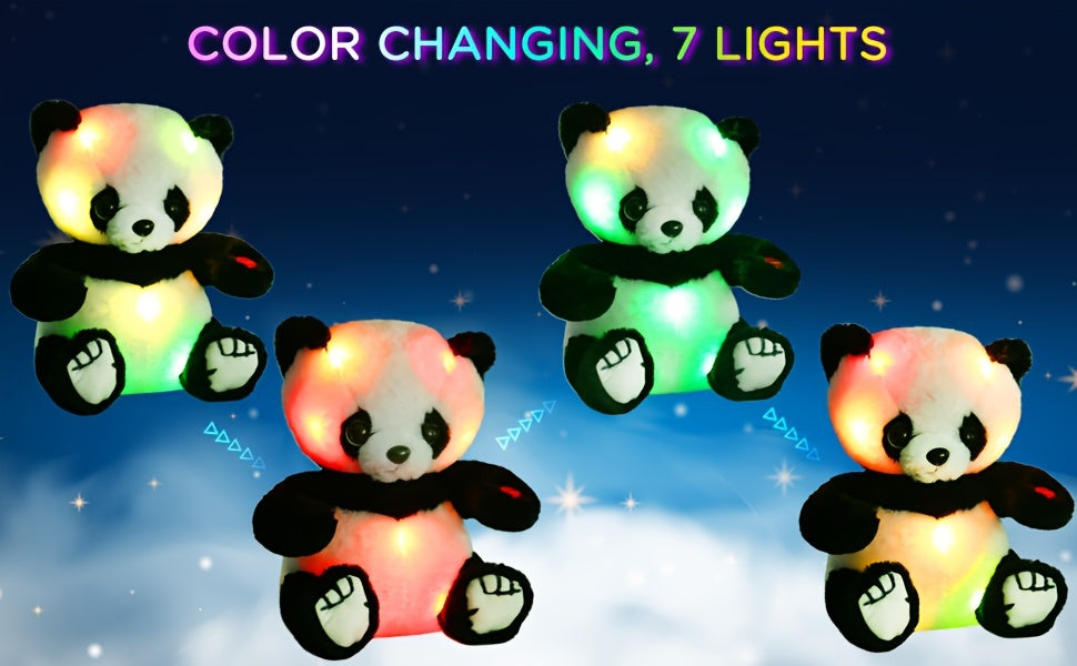 Light Up Panda Stuffed Animal 8 & 12 Inch – Cute Glowing Panda Bear Plush with LED Light, Hugging Toy Birthday Gift for Kids Boys Girls Christmas
