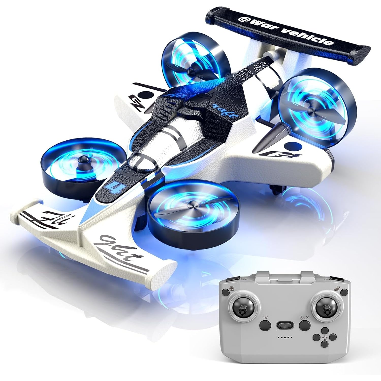 2-in-1 RC Flying Car Drone Combo Remote Control Car and Quadcopter One-Key Takeoff Stable Hover Racing Mode 360 Flips Birthday Gift Ages 14 and Up