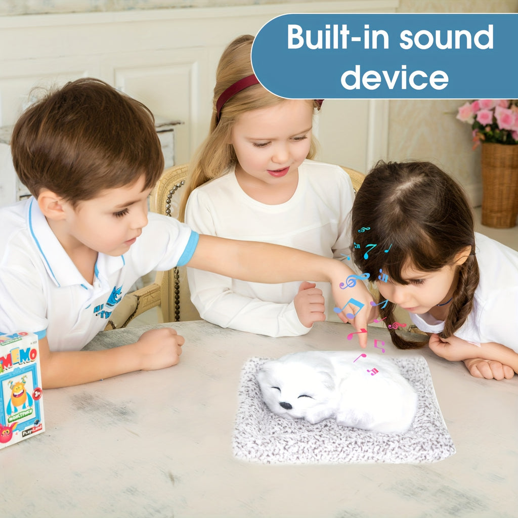 Interactive Barking Puppy Toy That Barks When You Press It - Electronic Plush Dog Toy for Kids Toddlers, Realistic Sound Stuffed Animal Gift for Girls Boys Birthday Christmas Holiday