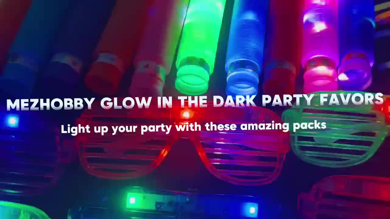 Glow in the Dark Party Supplies 248pcs – LED Glasses, Glow Sticks, LED Hair Clips & Fiber Optic Sticks for Birthday, New Year, Neon Party Favors