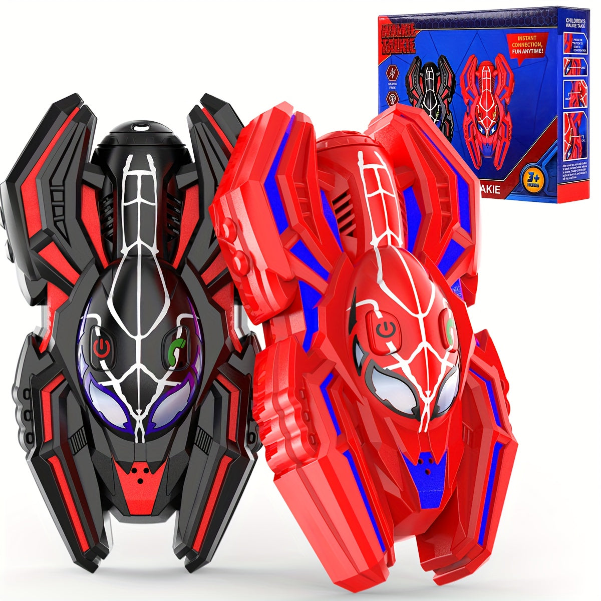 Kids Walkie Talkies 2-Pack Spider 2-Way Radio Toy for Boys Girls Ages 3-12 – Birthday Christmas Halloween Easter Back-to-School Gift