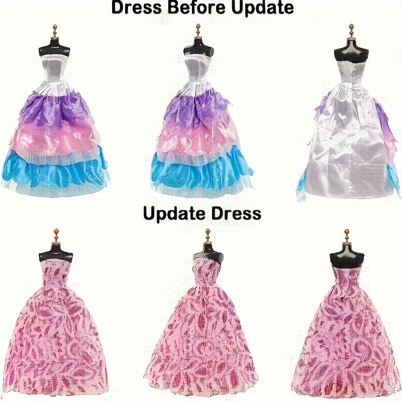 Fashion Doll Clothes Set 42pcs for 11.5 Inch Dolls – Evening Dresses Tops Trousers Bikinis Skirts & Hangers Assorted Dress-Up Kit Gift for Girls Ages 3+ Birthday Christmas