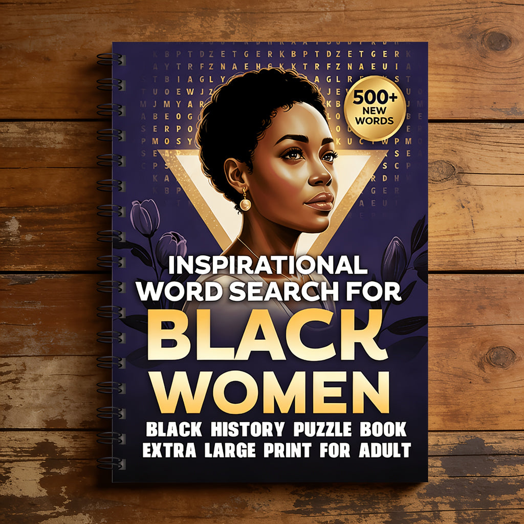 500+ Black History Word Search Puzzle Book for Adults & Seniors – Large Print, 500+ Challenging Games, Brain Activity, Memory Improvement & Cognitive Training Gift