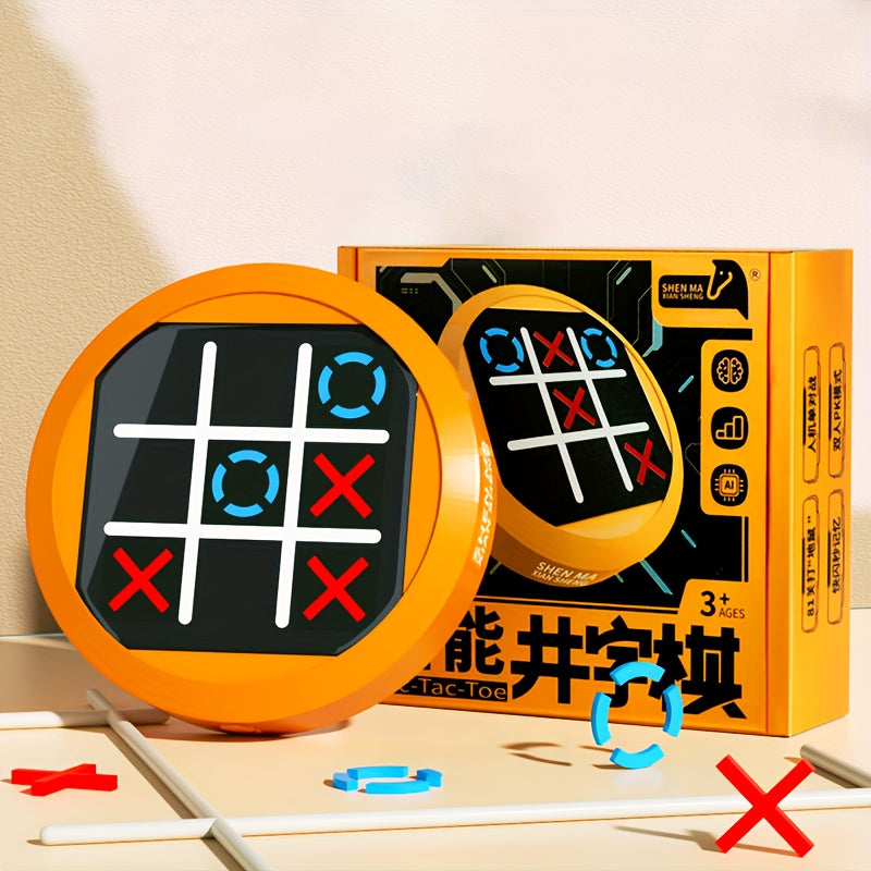 4-in-1 Handheld Electronic Puzzle Game Console Tic Tac Toe Portable Travel Game for Kids Adults Ages 3+ Educational Memory Brain Toy