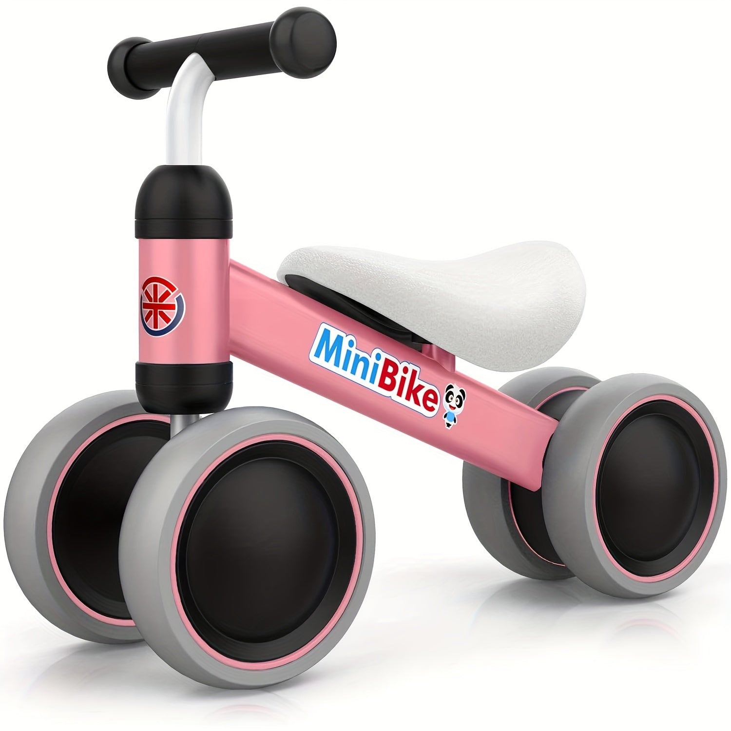 4-Wheel Baby Balance Bike for Toddlers 1-3 Years Old No Pedal Infant Ride On Toy - Foot to Floor Push Bike for Boys Girls, Best First Birthday Gift, Indoor Outdoor Beginner Riding Toy