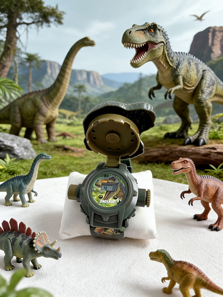 Kids Dinosaur Projection Watch Toy with 24 Dino Patterns & Real Time Display - Fun Dragon Watch Projects Dinosaur Adventure World Birthday Holiday Gift for Boys Girls