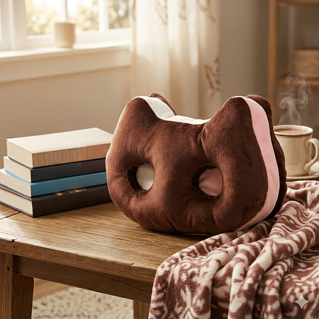Cookie Brownie Kitten Plush 9 Inch – Cute Anime Cat Stuffed Animal Pillow, Soft Space Universe Kawaii Cat Plush Toy Gift for Kids Girls Room Decor