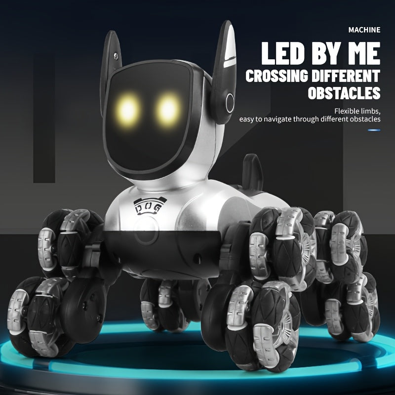 RC Robot Dog Toy Interactive Remote Control Stunt Music Action Show Rechargeable Smart Electronic Pet Kids Boys Girls Ages 5+ Birthday Christmas Halloween Gift