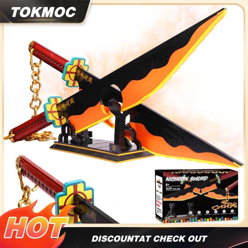 Anime Sword Building Block Set by TOKMOC with Display Stand and Scabbard, ABS Construction Model Kit for Ages 12+, Cosplay Display and Collector Gifts