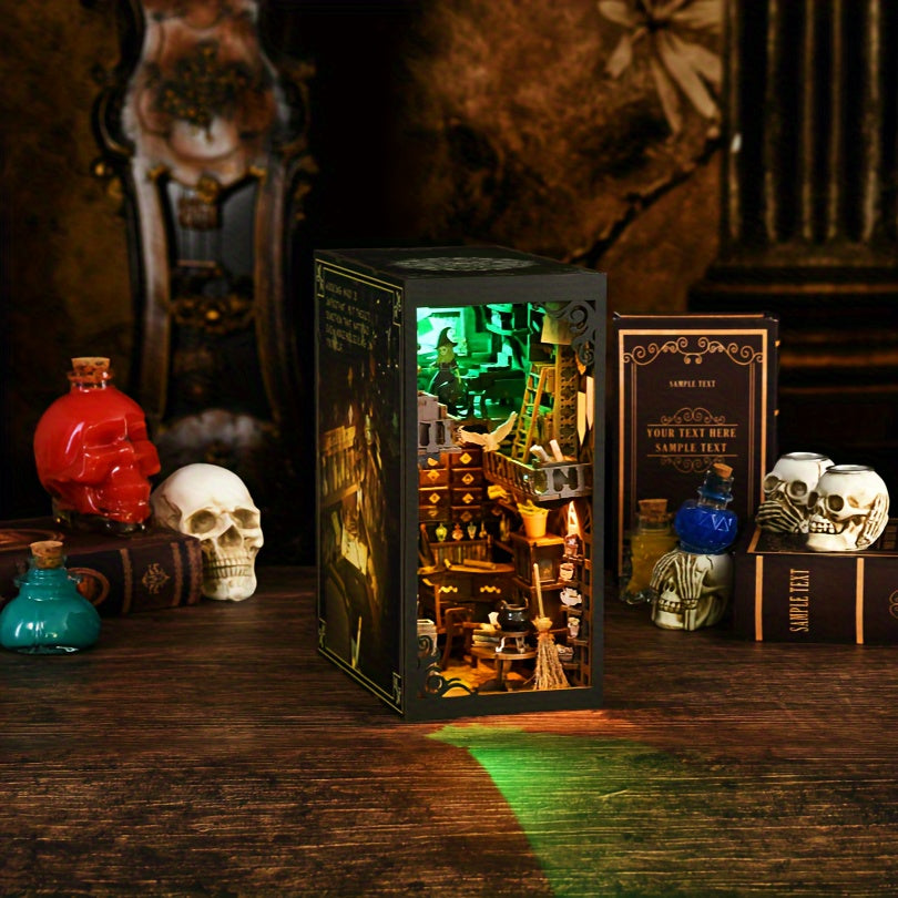 DIY Book Nook Kit Master's House Theme – 3D Wooden Puzzle Bookshelf Insert with LED Lighting, Vintage Alley Decor, Creative Room Decor & Birthday Gift for Adults & Teens