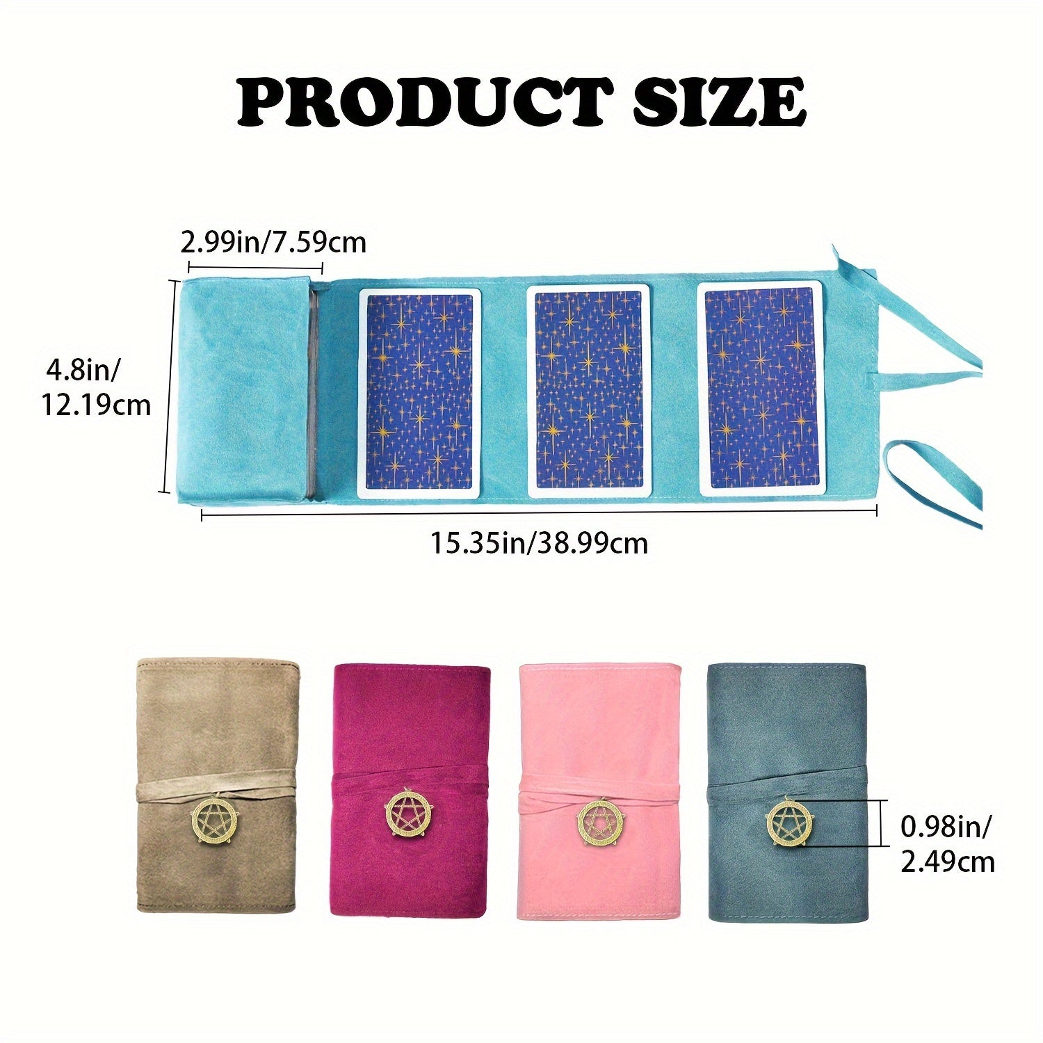 Velvet Tarot Card Storage Bag Set of 5 with Retro Pendant – Drawstring Pouch for Tarot Cards, Crystals, Runes & Oracle Decks, Spiritual Witchcraft Gift for Readers & Collectors