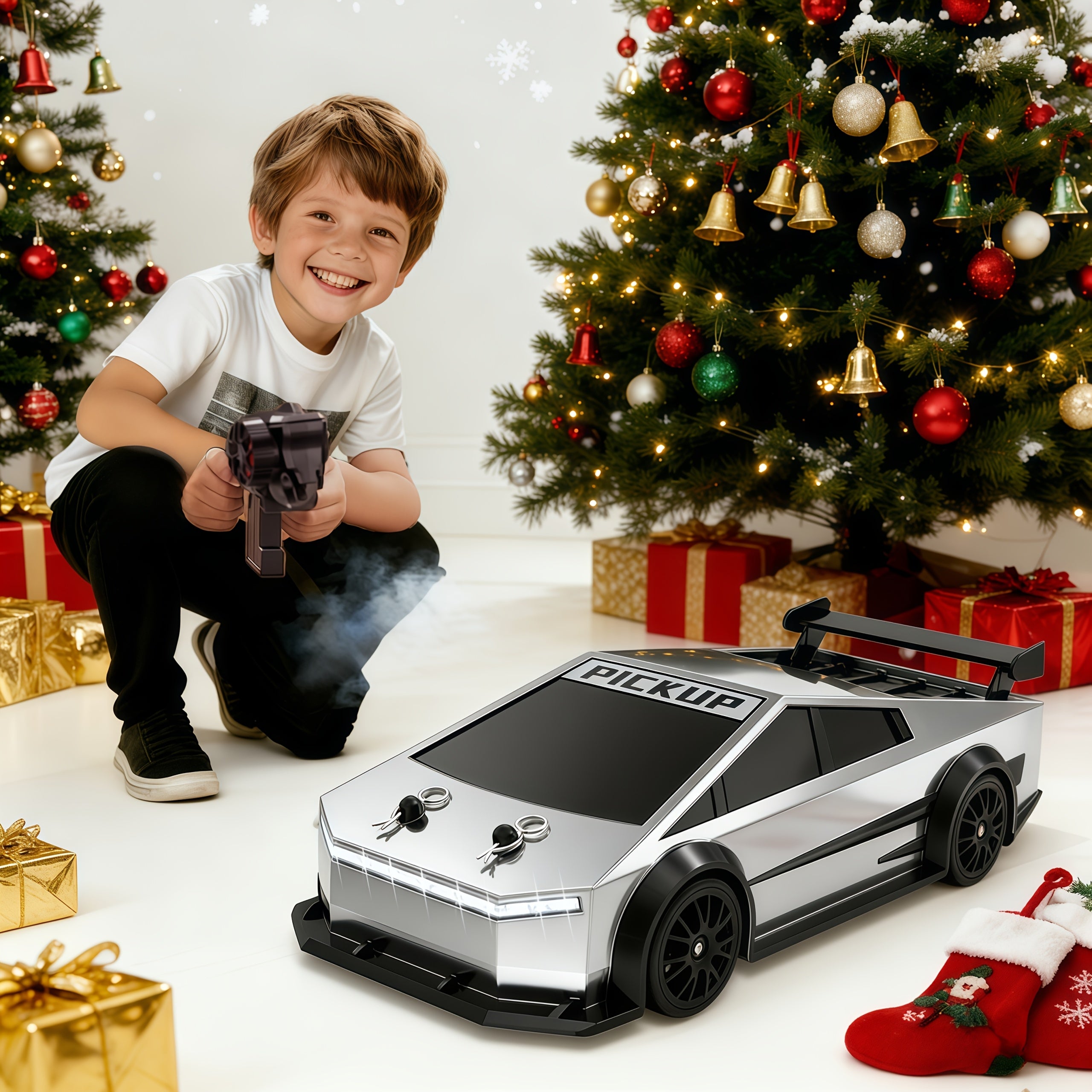 RC Car 1:24 Scale 4WD High Speed Drift Car with LED Lights & 2.4GHz Remote Control – All Terrain Off-Road Toy Car for Kids Boys Girls, Birthday Christmas Halloween Gift