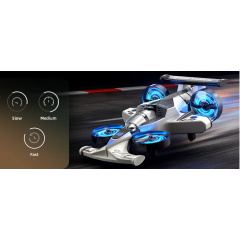 2-in-1 RC Flying Car Drone Combo Remote Control Car and Quadcopter One-Key Takeoff Stable Hover Racing Mode 360 Flips Birthday Gift Ages 14 and Up