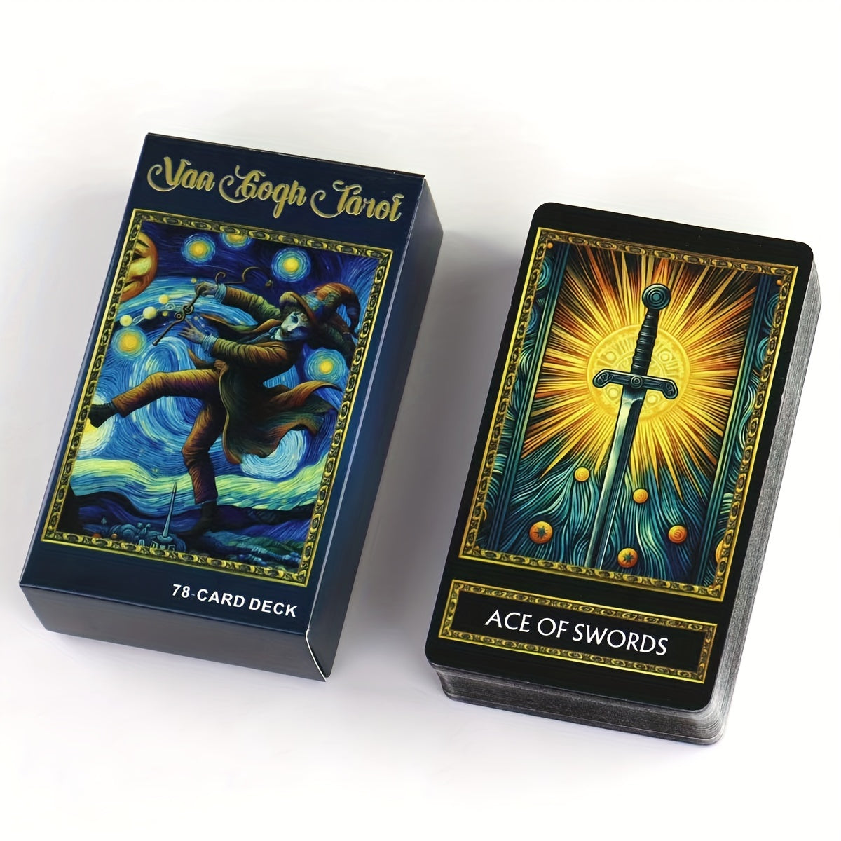Art Tarot Cards Van Gogh 78-Card Deck High Quality Paper Major Minor Arcana Divination Gift for Art Lovers Readers Collectors Adults Teens 14+