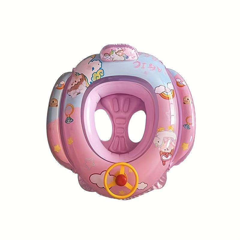 Cartoon Inflatable Pool Float for Kids & Adults – Fun Beach Floatie Water Toy Summer Pool Party Accessory Swimming Gift (Pink Green Blue)