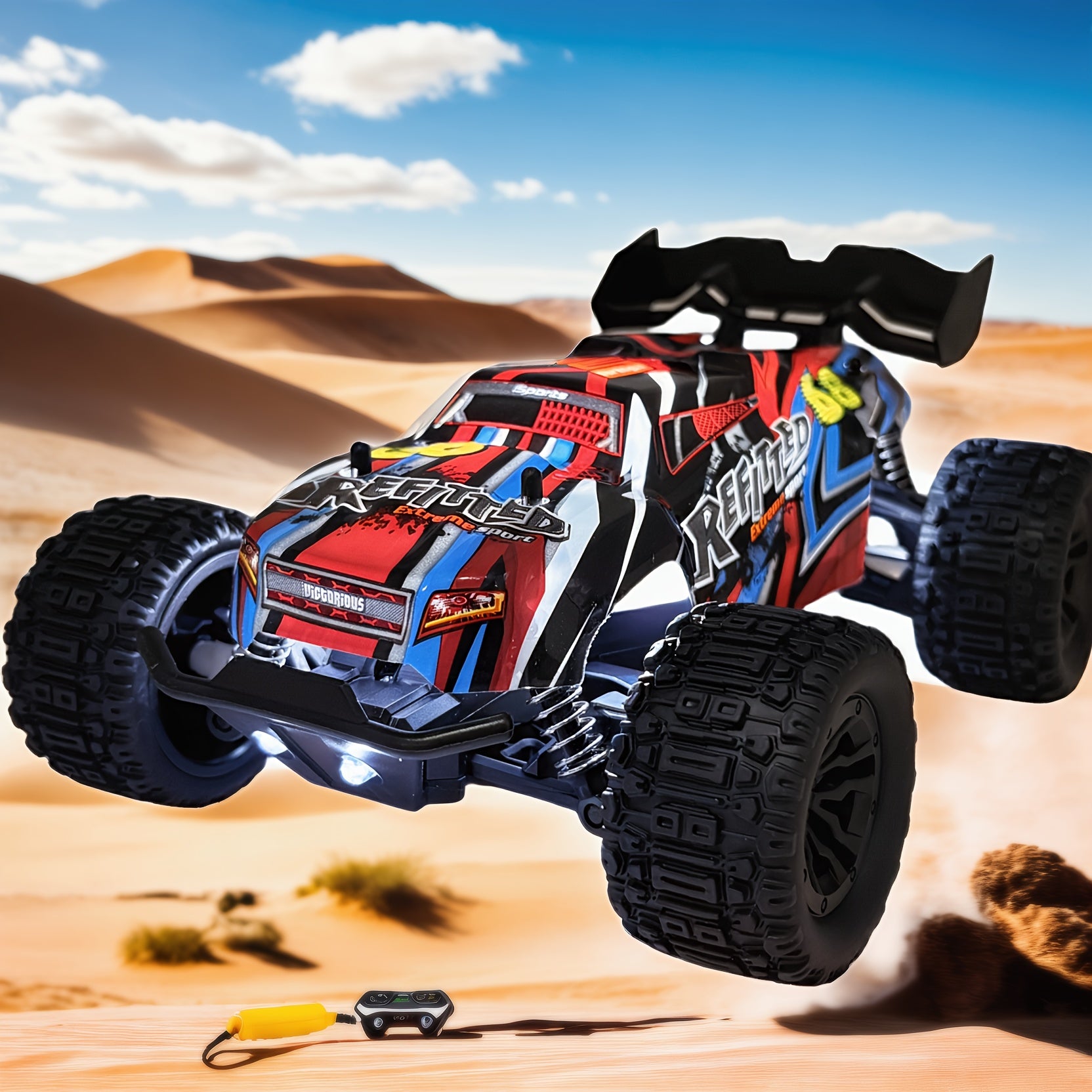 RC Monster Truck 4x4 All-Terrain High-Speed Remote Control Off-Road Car for Kids Adults, Birthday Christmas Holiday Gift for Boys Girls