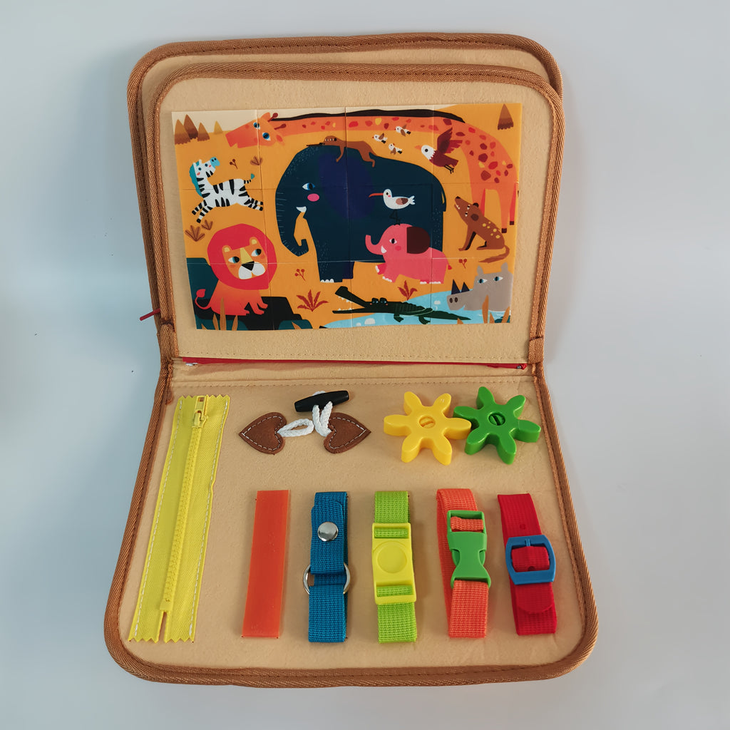 Busy Board for Toddlers – Sensory Toy for Fine Motor Skills Development, Educational Activity Board & Travel Toy for Car & Airplane, Gift for Boys & Girls Ages 1-3