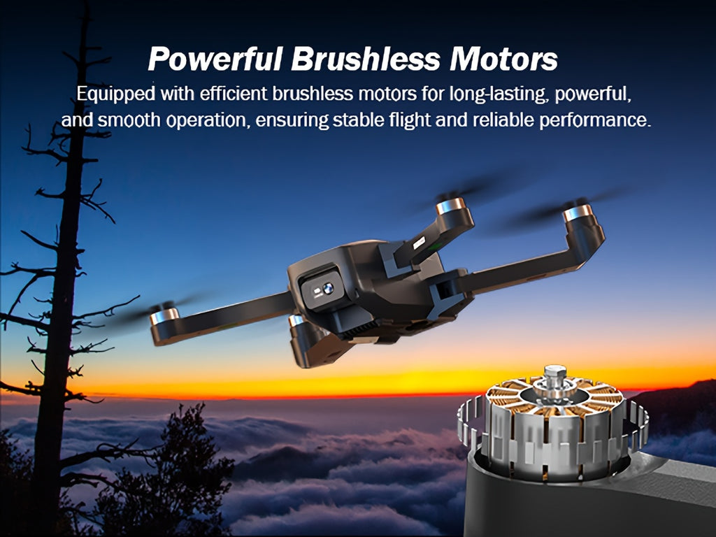 GPS Drone with Camera for Adults, 4.5" LCD RC Screen, Brushless Motor, Follow Me, Auto Return, Gesture Control, Altitude Hold, 3 Speeds, Under 250G – Supports 32G SD Card