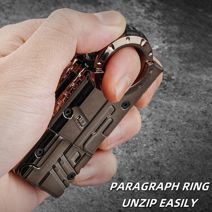 Alloy Finger Pistol Fidget Stress Relief Toy – One-Touch Cartridge Metal Fingertip Gun Novelty Mischievous Toy Perfect Gift for Adults Teens