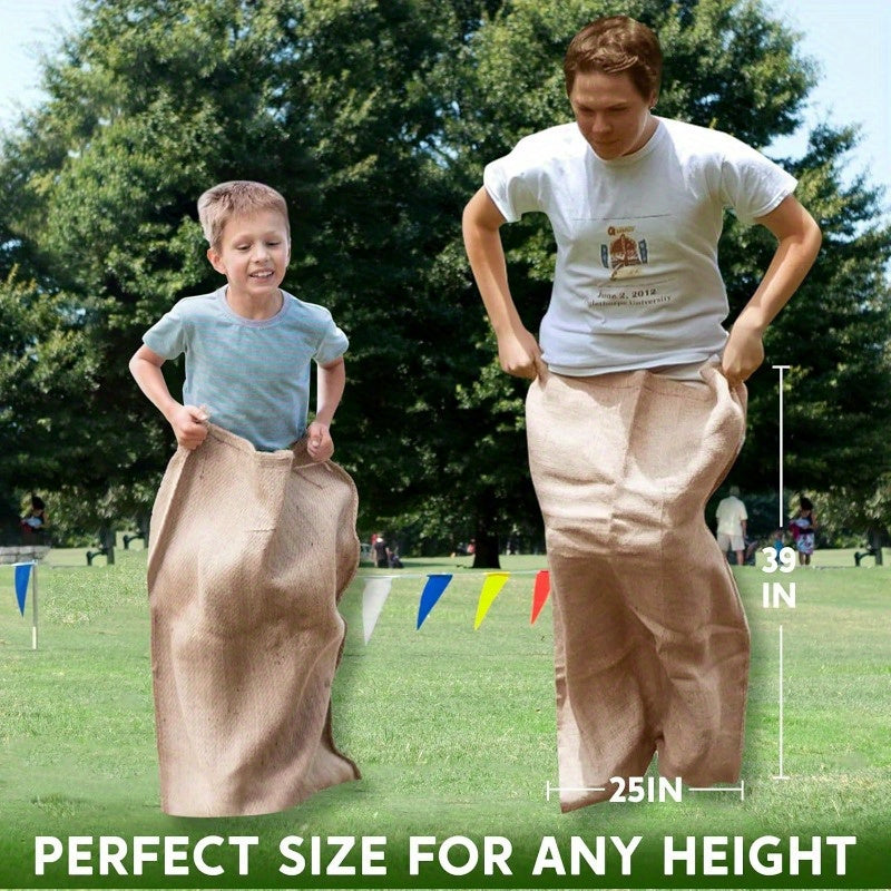 Potato Sack Race Bags 6 Pack 39x25 Inch Heavy Duty Nylon Outdoor Party Game Easter Egg Hunt Family Reunion Backyard Field Day - Kids Adults All Ages