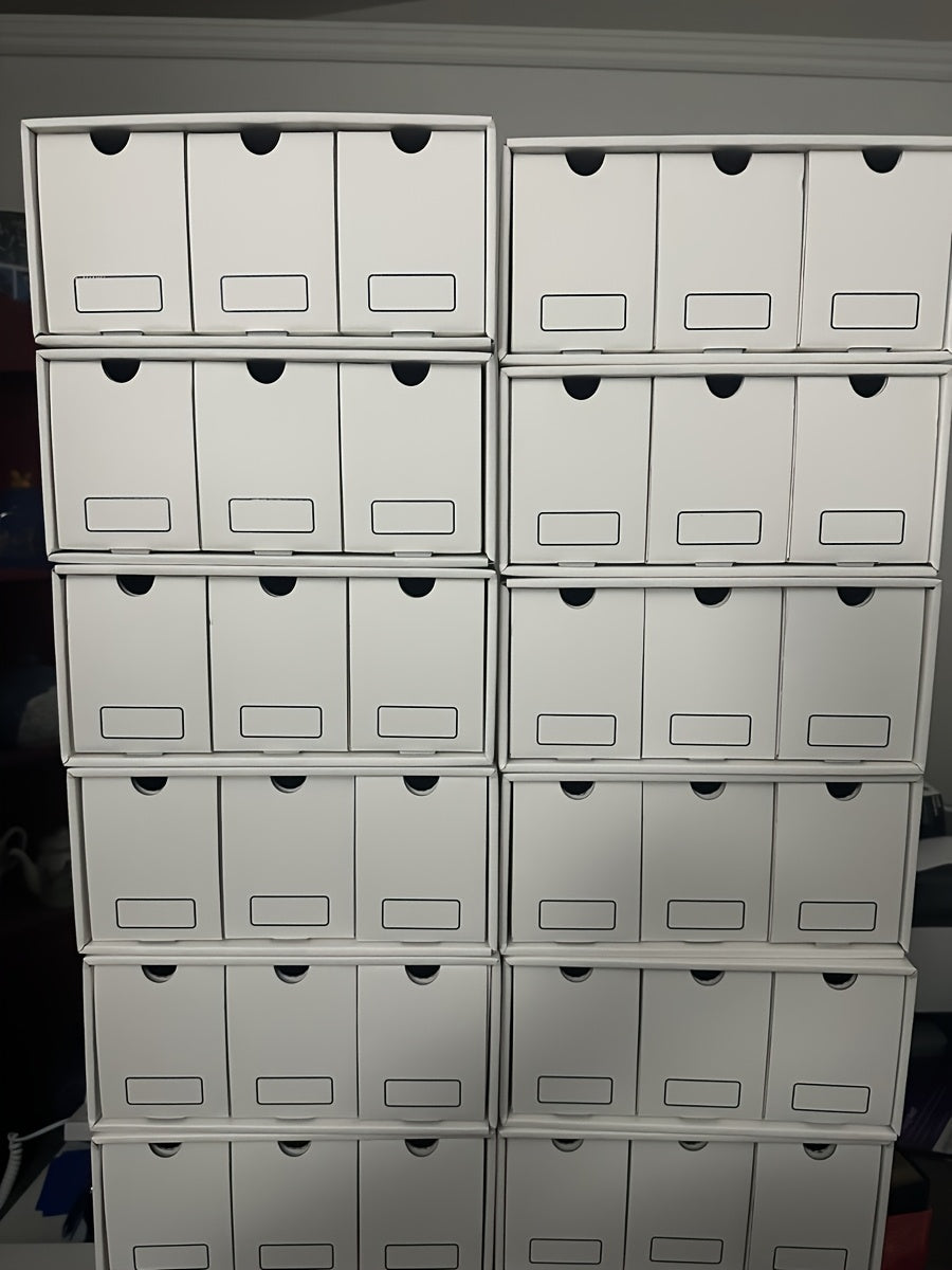 Trading Card Storage Box 12 Drawer Organizer with 50 Dividers for Pokemon Sports Baseball TCG MTG Yu-Gi-Oh Collector Gift Black White Christmas Birthday
