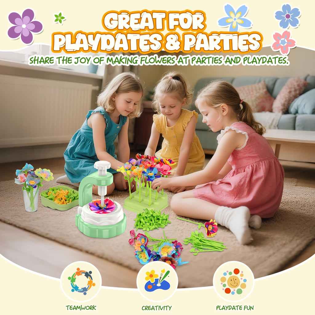 Flower Bouquet Craft Kit for Kids Build Your Own Bouquet Art Toy Creative Educational Gift for Toddlers Girls Boys Ages 3+ Birthday Christmas