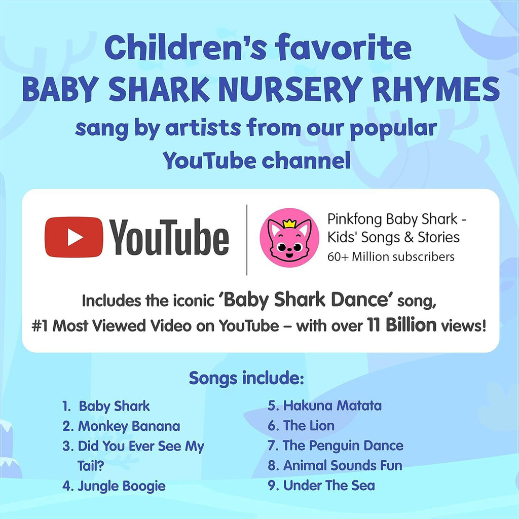 Pinkfong Baby Shark Animal Songs 10-Button Sound Book for Toddlers - Interactive Nursery Rhymes Learning Book, 9 Songs with Music, Educational Toy Gift for Kids Ages 1-3