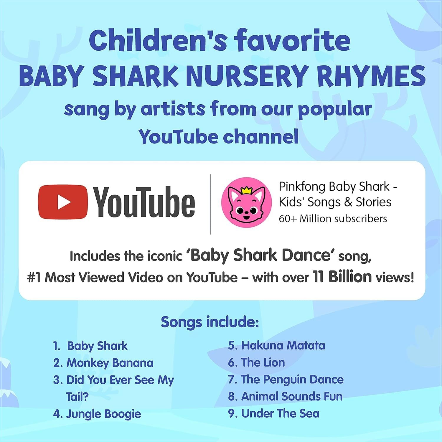 Pinkfong Baby Shark Animal Songs 10-Button Sound Book for Toddlers - Interactive Nursery Rhymes Learning Book, 9 Songs with Music, Educational Toy Gift for Kids Ages 1-3
