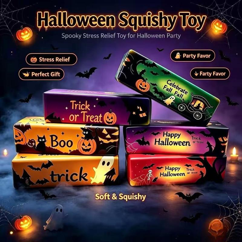 Halloween Stress Ball Set by KIDGENIUS, Soft PU Slow Rising Squishy Fidget Toys in 3-Pack or 6-Piece Gift Box for Party Favors and Sensory Desk Breaks
