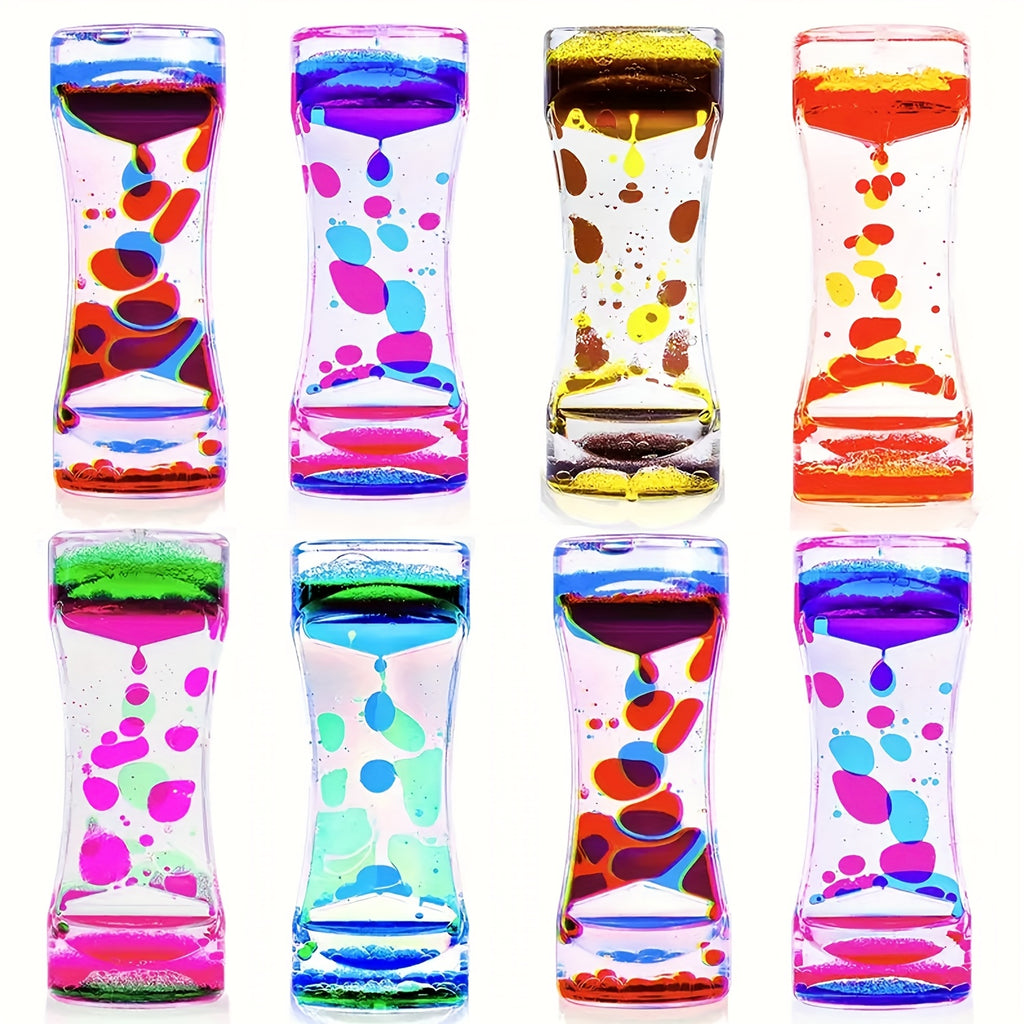 Liquid Motion Bubbler Sensory Toys 12 Pack – Colorful Hourglass Timer Calm & Anxiety Relief Toys for Kids, Teens & Adults