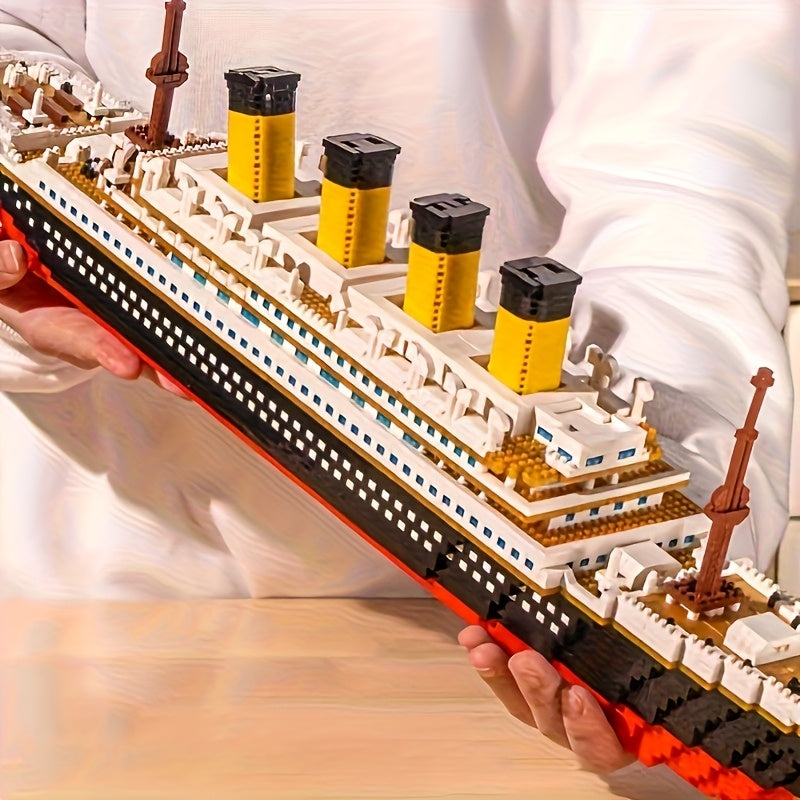 Cruise Ship Building Blocks Set 3000+ Pcs – Large Ocean Liner Model Brick Kit, Collectible Display for Adults Teens, Unique Gift for Ship Lovers