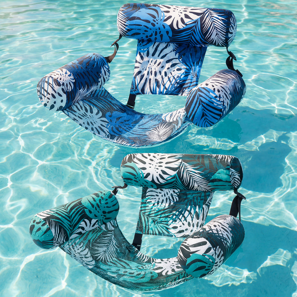 Inflatable Pool Float Chair Leaf Design Lounger for Adults – Portable Floating Seat for Pool Beach Lake Summer Party, 1 or 2 Pack