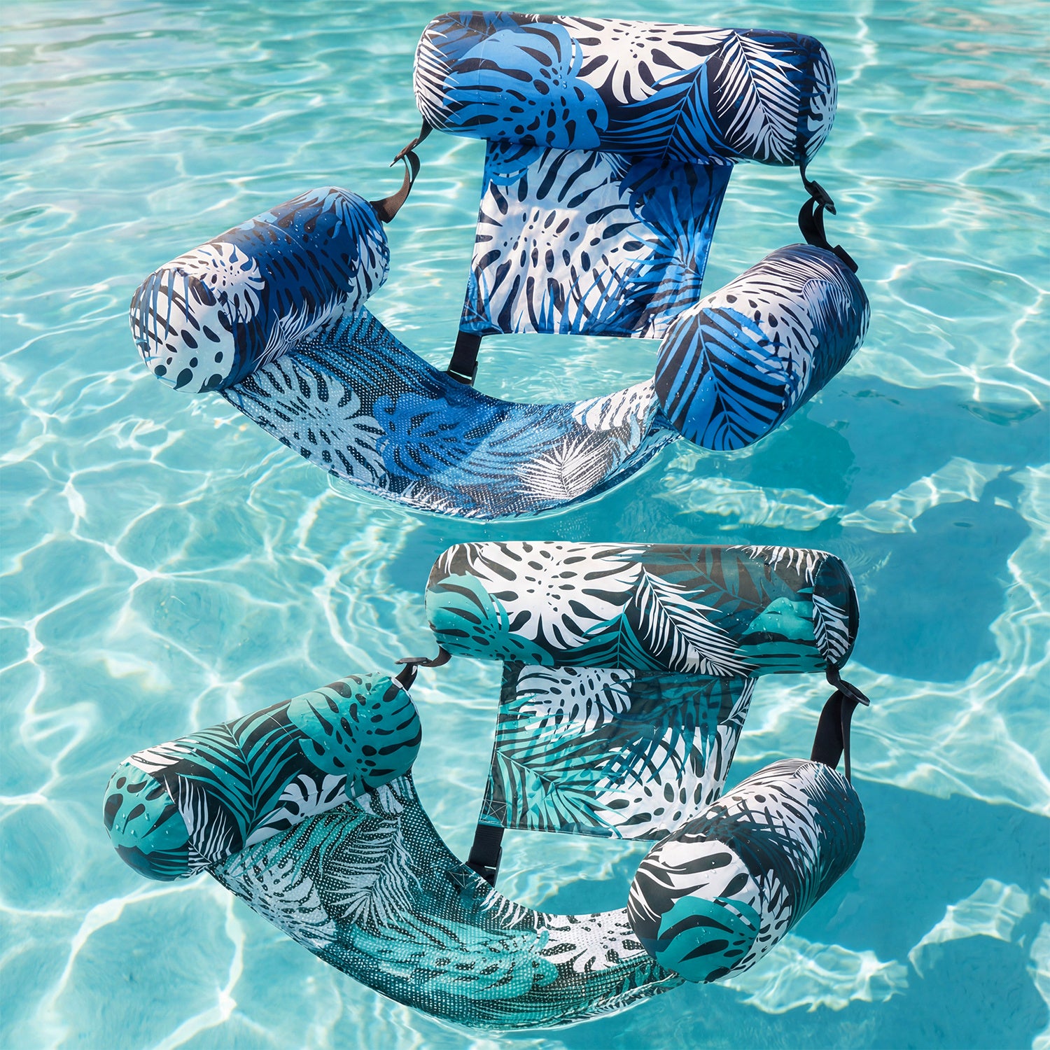 Inflatable Pool Float Chair Leaf Design Lounger for Adults – Portable Floating Seat for Pool Beach Lake Summer Party, 1 or 2 Pack