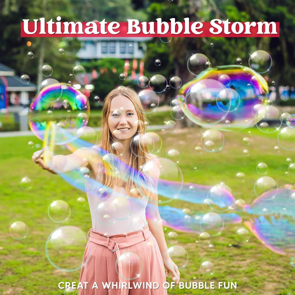 Bubble Wands Set Bulk Pack 30 Pcs - Giant Bubble Blowing Kit for Kids & Adults, Color-Coded Wands with Tray, Non-Toxic, No-Mix Solution-Free