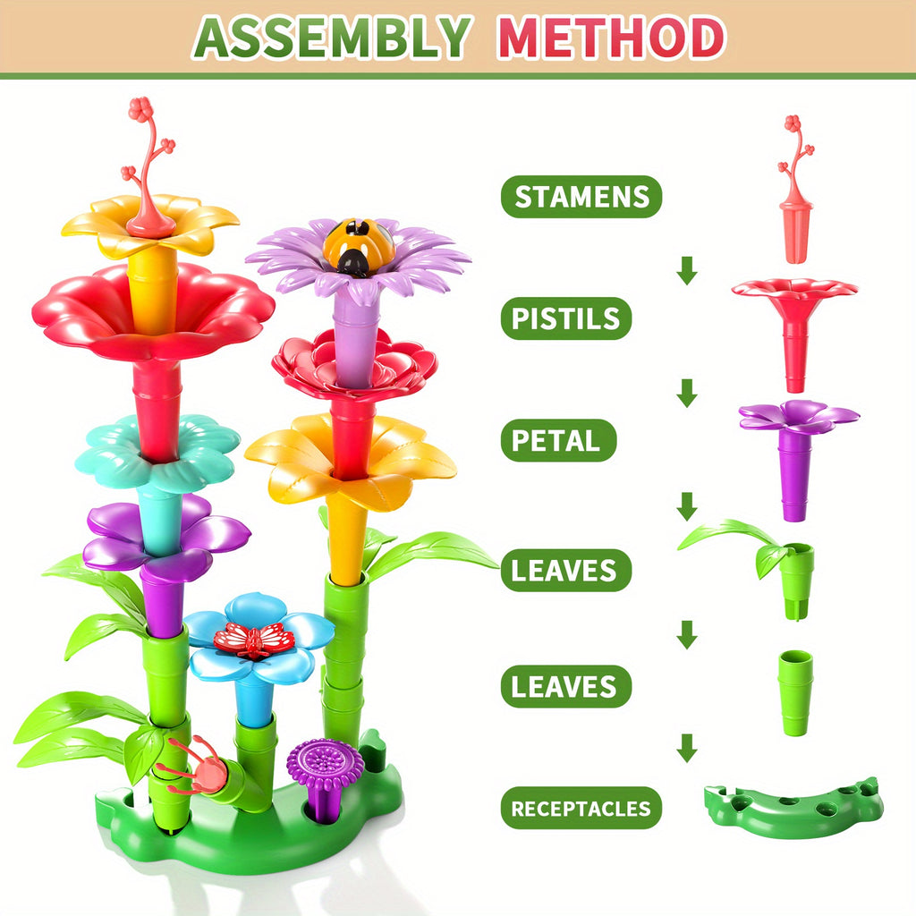 Flower Garden Building Blocks Set 81 148 224pcs STEM Educational Toy for Girls Boys Ages 3 4 5 6 7 8 - Birthday Christmas Gift