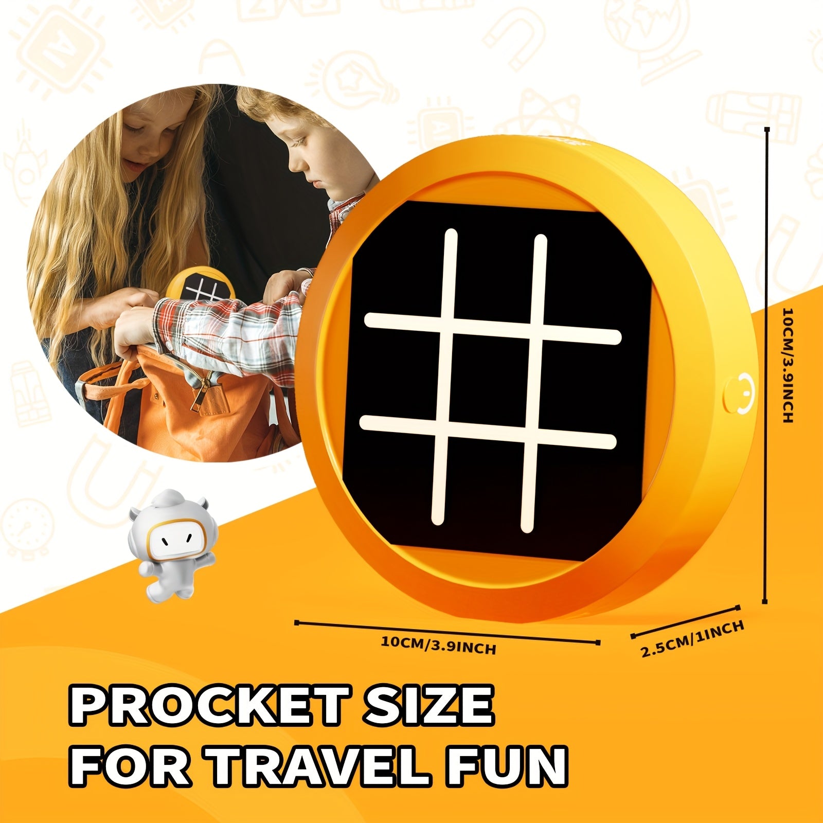4-in-1 Handheld Electronic Puzzle Game Console Tic Tac Toe Portable Travel Game for Kids Adults Ages 3+ Educational Memory Brain Toy