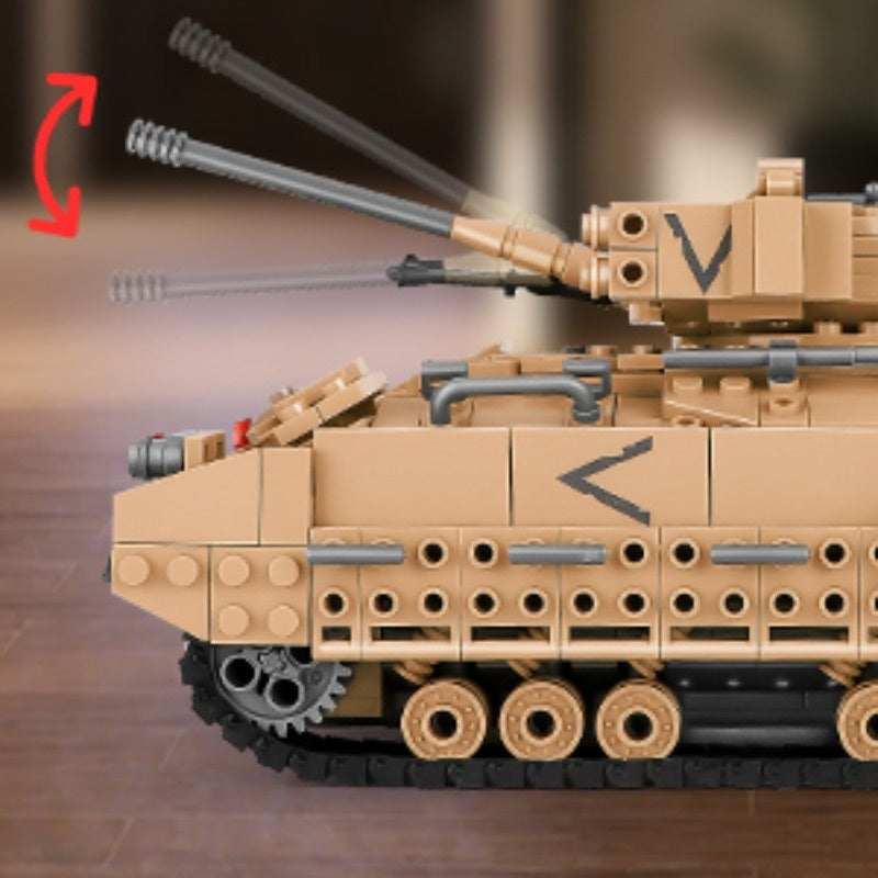 Military Tank Building Blocks Set 1350 Pieces, M2 Bradley Infantry Fighting Vehicle Army Tank Model Kit, STEM Construction Toy for Boys Teens Adults Ages 8+, Birthday Christmas Gift Military Fans